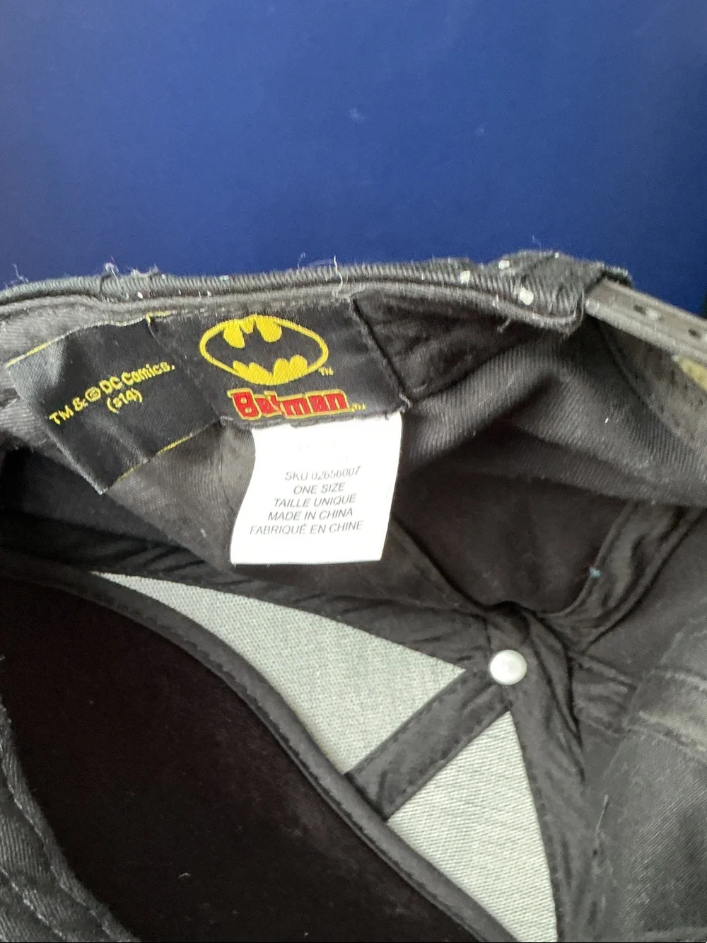 Batman Black and Silver Cap with Batman Emblem